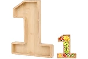 CARDOBIR 11.8" Bamboo Wood number box,Fillable Numbers For Charcuterie,Number Trays for Food,Decorative Number Boxes, Bamboo Christmas Board, Number1