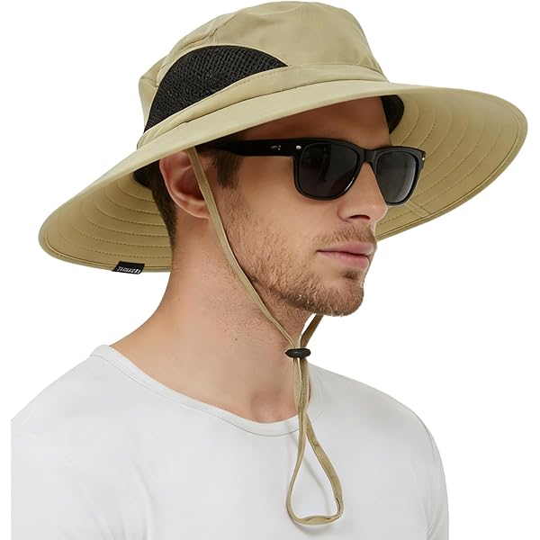 Sun Protection Zone Unisex Booney Sun Hat (Khaki with Olive Trim