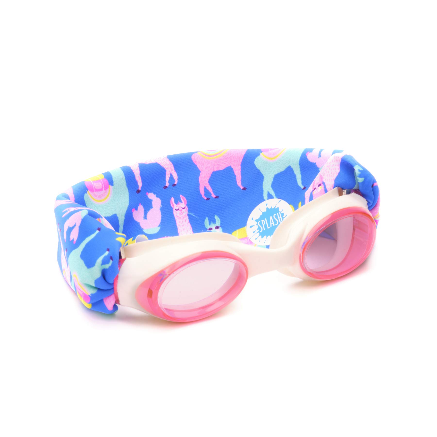 SPLASH SWIM GOGGLES - Llama Fiesta - Fun, Fashionable, Comfortable - Fits Kids & Adults - Won't Pull Your Hair - Easy to Use - High Visibility Anti-Fog Lenses - ORIGINAL PATENT PENDING DESIGN
