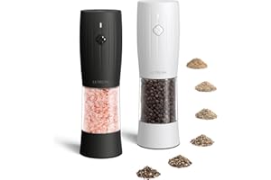 Ultrean Electric Salt and Pepper Grinder Set, Rechargeable Salt and Pepper Shakers,LED Light, 6 Adjustable Coarseness, Kitche