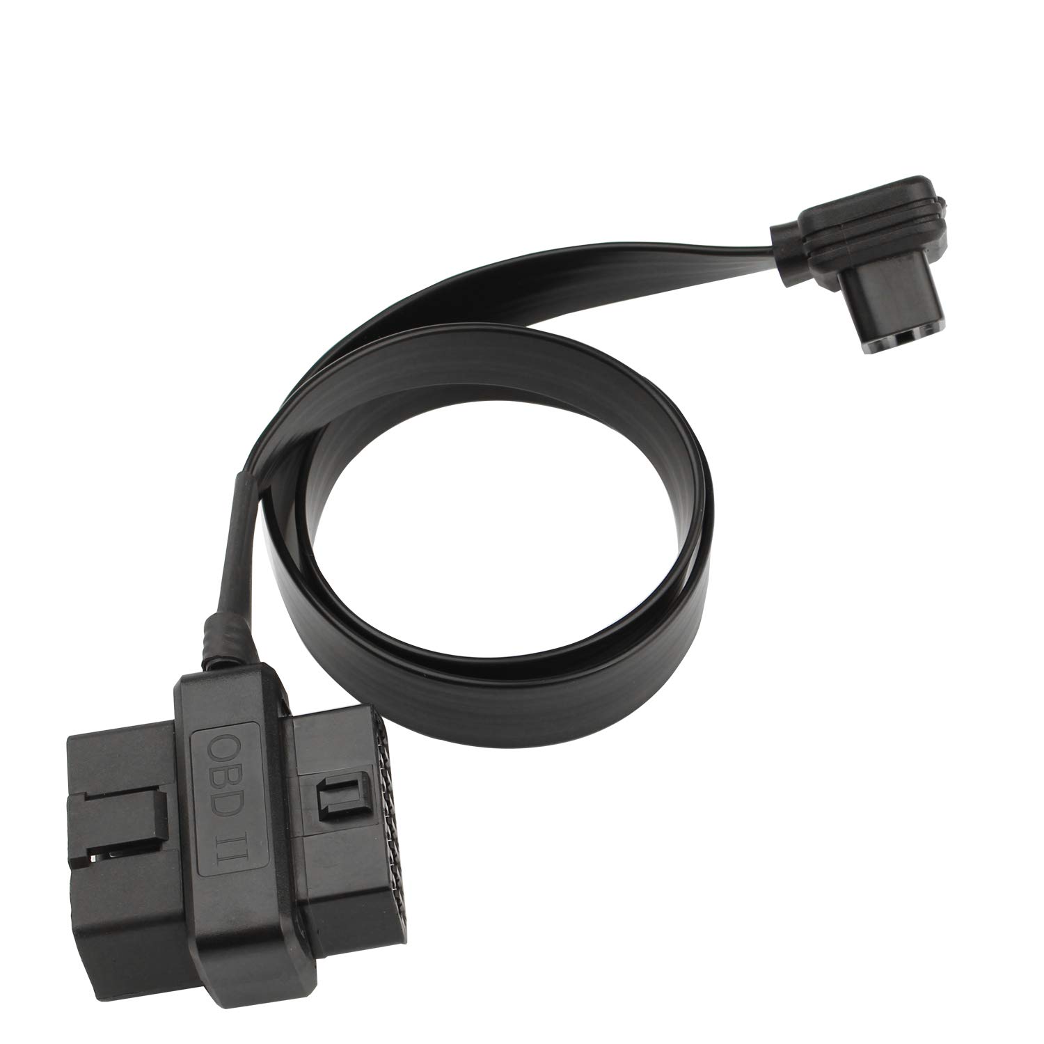 Futheda Ultra Low Profile 2 in 1 OBDII OBD2 16 Pin Female to Male/Female Connector Adapter Splitter Extender Extension Cable 60cm
