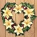 SATINIOR 20 Packs Christmas Faux Flowers Glitter Poinsettia Christmas Tree Ornament DIY Holiday Floral Arrangements (Gold)