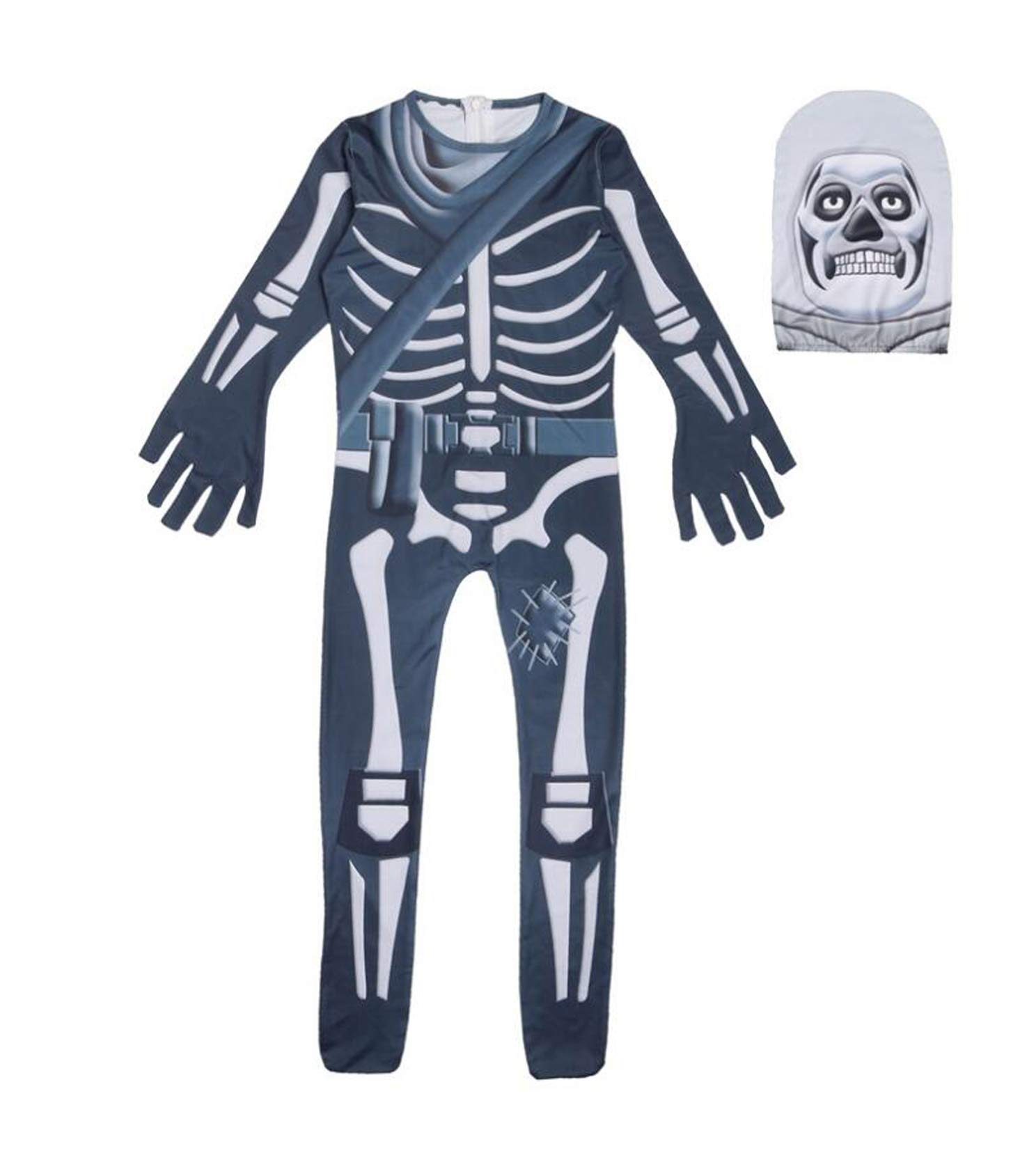 YaMeiDa Halloween Kids Cosplay Bodysuits Fortnite Skull Trooper Costume (9T 160)