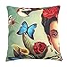 Beautyonline 4Pcs Mexican Style Cotton Linen Throw Pillow Case Cushion Cover Pillow Covers Home Car Decor 17.7x17.7''