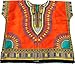 RaanPahMuang Unisex Bright Africa Colour Children Dashiki Cotton Shirt, 6-8 Years, Orange