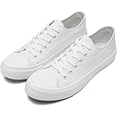 rosyclo Canvas Shoes for Women and Men, Low Top Canvas Sneakers Fashion Lace Up Comfortable Womens Classic Casual Tennis Walking Shoes