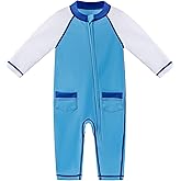 Dovio Baby Swimsuit UPF 50+ Sun Protection One Piece Zipper Beach Swimwear for Little Boys Girls Toddler