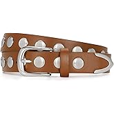 JASGOOD Women Fashion Leather Belt Punk Studded Belt for Jeans Pants Dresses