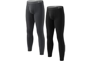 DAVID ARCHY Thermal Underwear for Men Toasty Fleece Lined Base Layer Long Johns Bottom, 2 Packs
