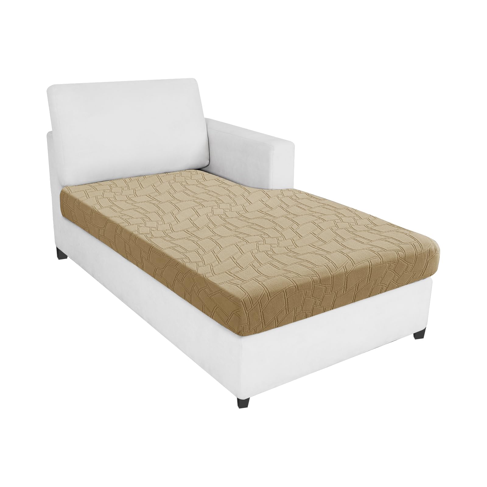 MAXIJIN Waterproof Sofa Seat Cushion Cover Jacquard Fabric Sofa Seat Cover for Sofa Cushion L Shaped Chaise Longue Furniture Protection (Khaki, Chaiselounge)