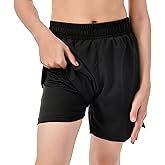 IRELIA Boys Box Brief Liner Compression Mesh Athletic Shorts Pocket Kids Quick Dry Active Sports Shorts with Reflective Strip