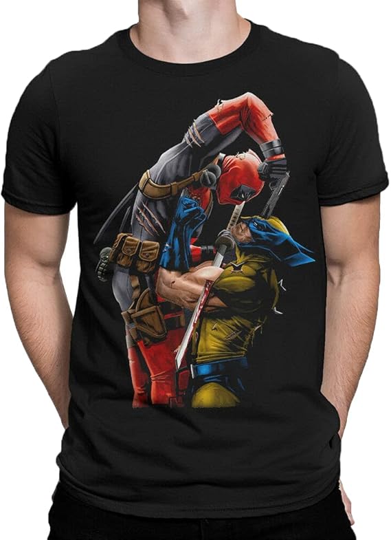 Deadpool vs Wolverine TShirt, Amazon.co.uk Clothing