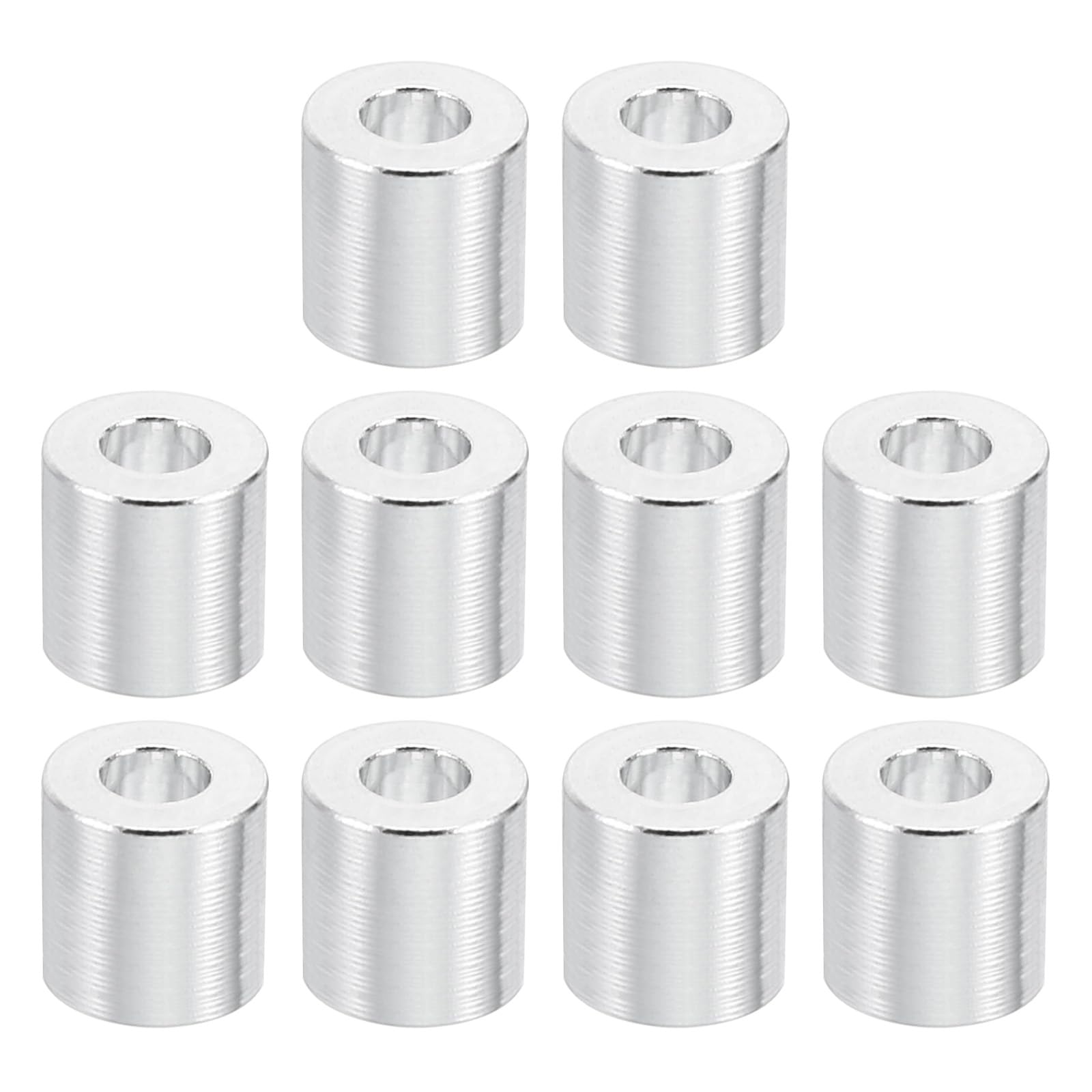 PATIKIL M3 Aluminum Spacers, 10 Pcs Metal Spacer Aluminum 3.1mm ID x 10mm OD x 6mm L Aluminum Spacer Screw Standoff Round for M3 Screw Bolts