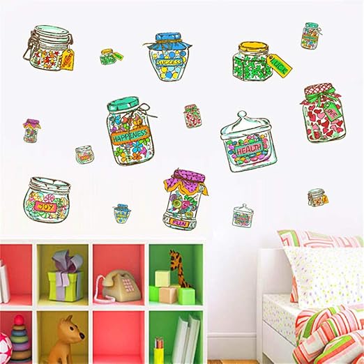 Amazon Com Suzsan Sweet Candy Wall Sticker Candy Jar Baby Room