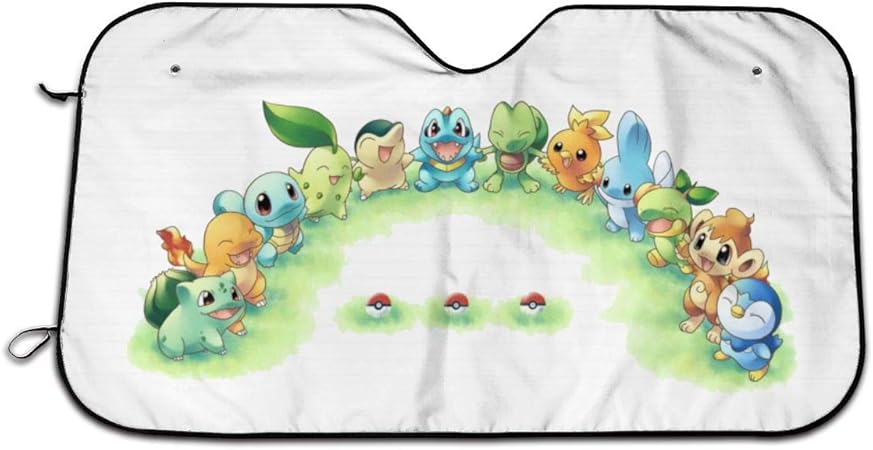 Amazon 車用 ィー フロントガラスサカーサンシェードポケモン 1 紫外線対策 日焼け防止 折り畳み 日除け 車用品 車中泊 チ車の窓日除け車 フロントガラス用 展開寸法70 130cm 吸盤2個付 車 バイク 車 バイク