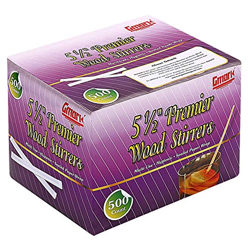 Gmark 5.5 Inch Wrapped Premier Wood Stirrers 500/Box GM1011