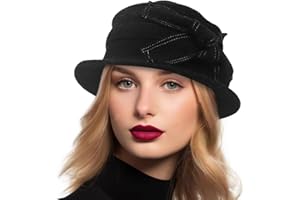 RUPHEDY Women Vintage Felt Bucket Hat Winter Wool Dress Beret Hat