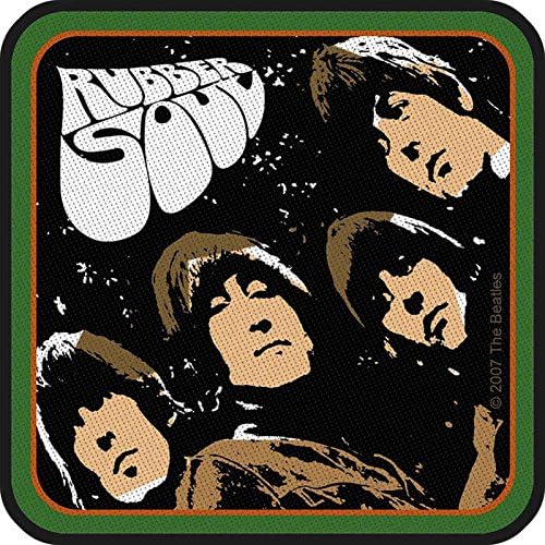 The Beatles Patch Rubber Soul Album Band Logo Official Woven Iron 10X10 Cm Size 10 cm x 9.5 cm