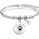 Aelciyue Dog Mom Gifts for Women - Christmas Mothers Day Birthday Valentines Day Gifts for Dog Moms Dogs Lovers Gift Dogs Paw Prints Link Bracelets Gift for Women