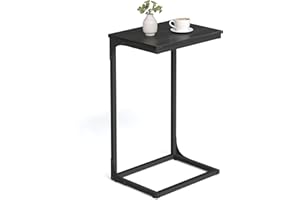 VASAGLE C-Shaped End Table, Side Table for Sofa, Couch Table with Metal Frame, Small TV Tray Table for Living Room, Bedroom, 