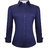 Esabel.C Womens Button Down Shirts Long Sleeve Regular Fit Stretch Work Blouse