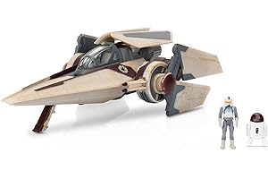 JAZWARES Star Wars Micro Galaxy Squadron V-Wing Starfighter (Armada Edition) - 3-Inch Vehicle with Radiator Wings Plus Two 1-Inch Micro Figure Accessories