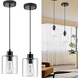 ROCUNSI Modern Black Pendant Light Fixture, Kitchen