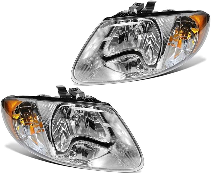 01 02 03 04 05 06 07 Dodge Caravan, Chrysler Town and Country Headlight Headlamp Pair Set Driver and Passenger