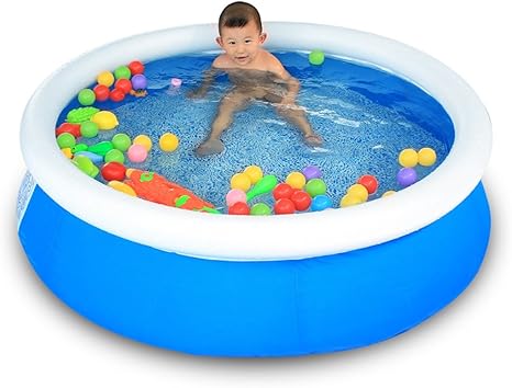 amazon co jp バスタブ ファミリープール 幼児子供用インフレータブルプール パドリングプール ディスコプール青と白 家の装飾a ホーム キッチン