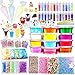 Slime Kit - Slime Supplies Slime Making Kit for Girls Boys, Kids Art Craft, Crystal Clear Slime, Glitter, Unicorn Slime Charms, Fruit Slices, Fishbowl Beads Girls Toys Gifts for Kids Age 6+ Year Old