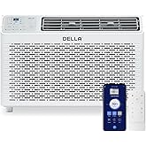 DELLA 14,000 BTU Window Air Conditioner, Work with Alexa, Cools Up to 700 Sq. Ft., GEO Location, Remote/App Control, Dehumidifier, Fan, Reusable Filter, Easy Install Kit