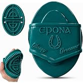 Epona Deep Teal Flexible Glossy Curry Comb for Horses &ndash; Soft, Ergonomic Grooming Brush with Flexible Tines for Deep Cleaning, Massage &amp; Shedding Care (Deep Teal)