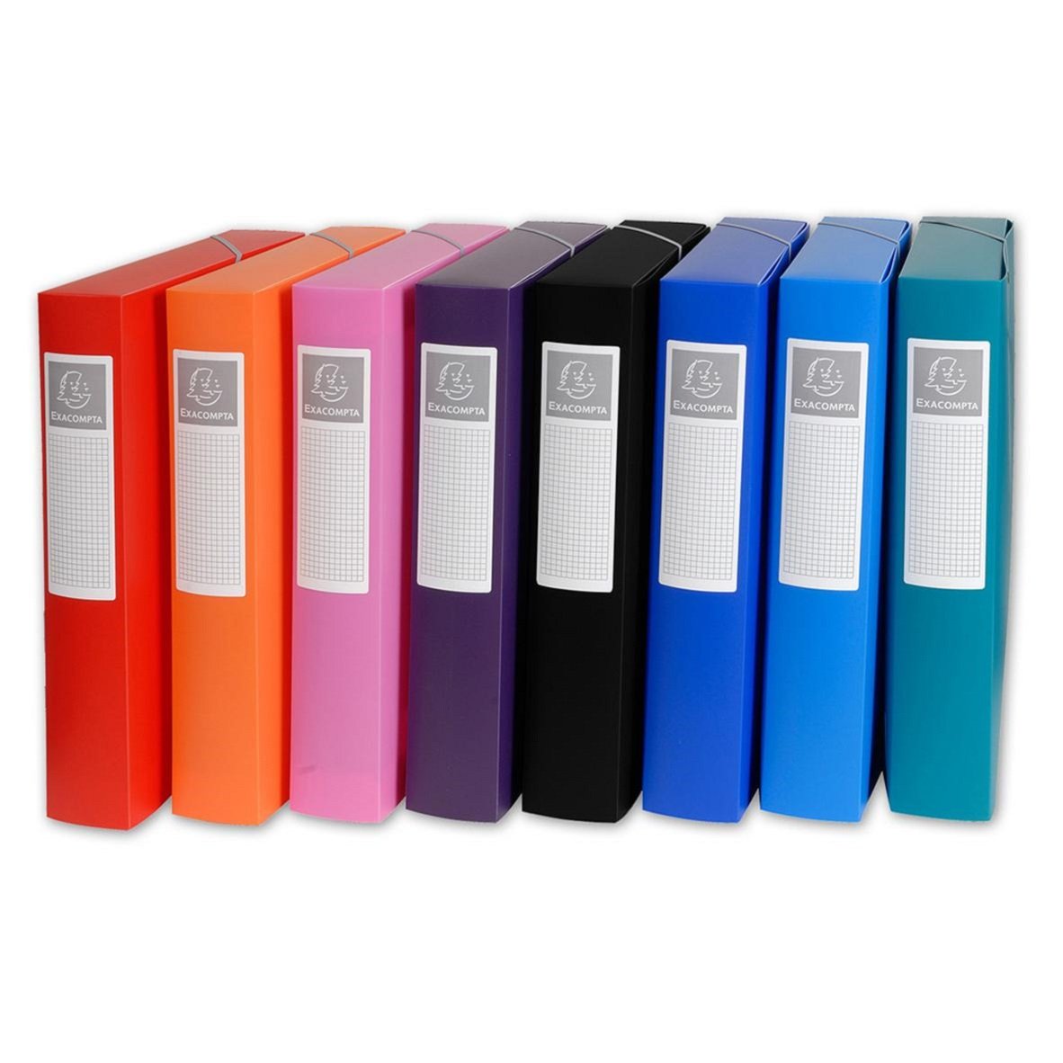 Exacompta - Ref. 5980E - 1 filing box with Opak rubber bands - in polypropylene - spine 6 cm - dimensions 25 x 33 cm - for A4 format - random color - delivered assembled