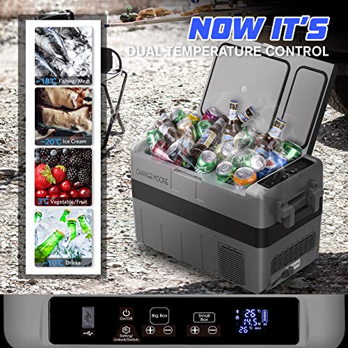 CHANGE MOORE [2023 NEW UPGRADE] Electric Cooler for vehicles, Dual Zone