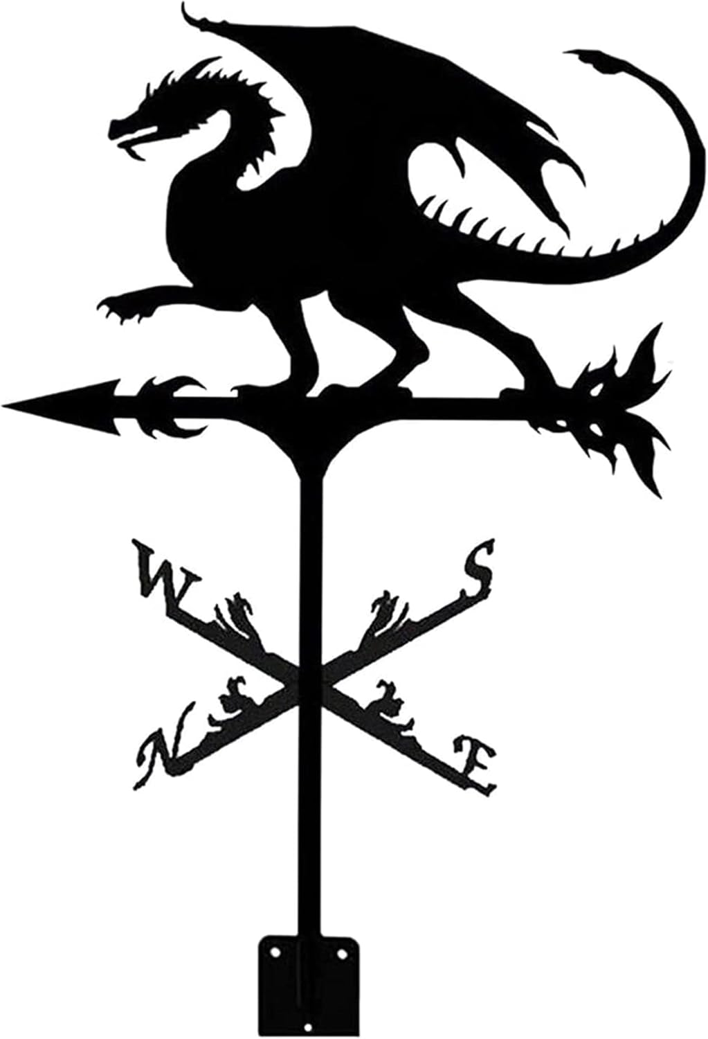 Weathervanes - DMWMD Metal Dragon Weathervane Stainless Steel Weather Vane Durable Retro Farm Scene Wind Direction Indicator Garden Stake Wind Vane Measuring Tool