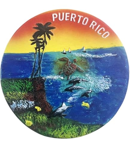 Magnétique Sol Taino Sun Porto Rico Drapeau Logo Aimant Pour