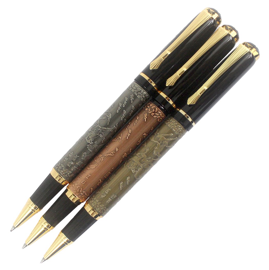 Sipliv 3PCS Classical Horse Engravement Rollerball Pen in 3 Colors