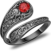 jiulegufa Gothic Skull Spoon Ring 925 Sterling Silver Skull Thumb Rings Skeleton Jewelry Gifts for Women