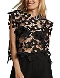 Yimoon Women's Hollow Out Floral Lace Vest