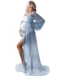 Womens Tulle Maternity Dress for Photoshoot Pearl