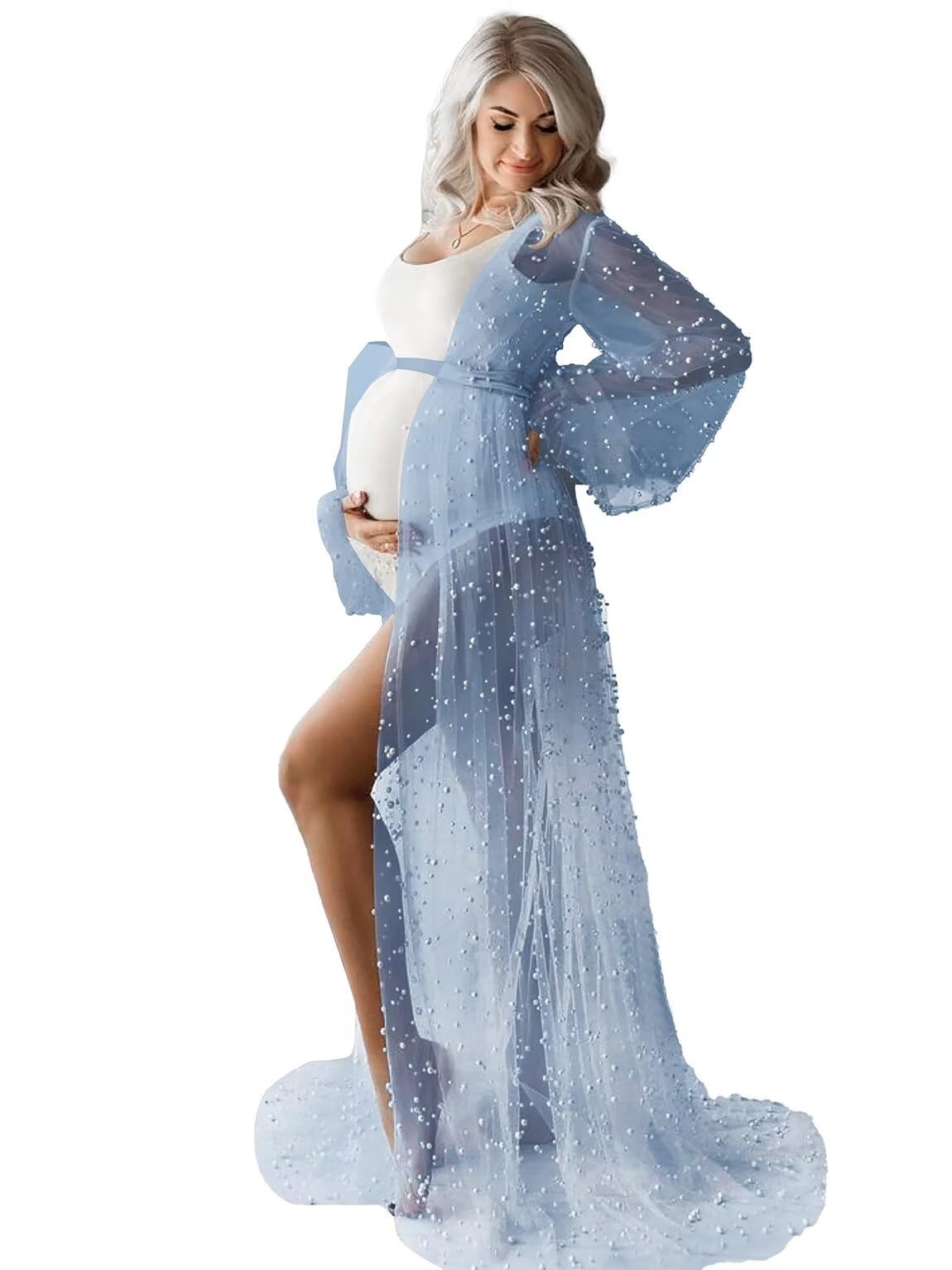 Womens Tulle Maternity Dress for Photoshoot Pearl