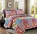 Coast to Coast Quilts for Queen Bed, Lightweight 3-Piece Queen Quilt Set, Soft Bedspread Queen Size- Bohemian Patchwork Coverlet (Mosaic, Full/Queen)
