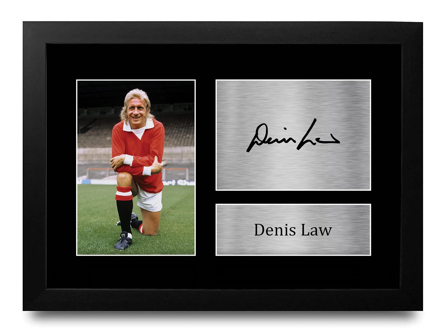 HWC Trading FR A4 Denis Law Gifts Printed Signed Autograph Picture for Fans and Supporters - A4 Framed — image 1