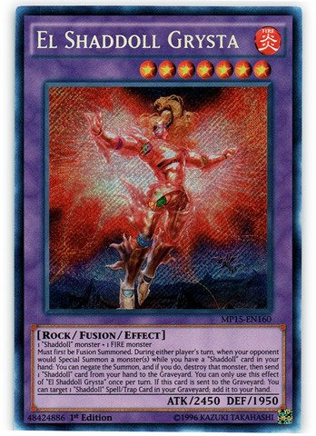 Yu-Gi-Oh!! - El Shaddoll Grysta (MP15-EN160) - Mega Pack 2015 - 1st Edition - Secret Rare