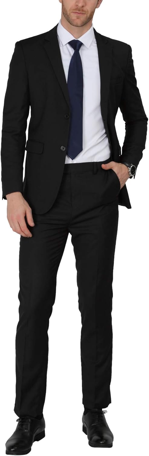 WEEN CHARM Men's Slim Fit 2-Piece Suit One Button Blazer Wedding Tuxedo Single Breasted Jacket Pants Set at  Men’s Clothing store