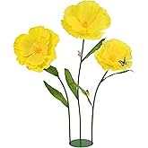 PUIBTOIV 5.8 Ft Giant Artificial Flowers,Large Paper Flower,Huge Poppy Flowers Decoration for Wedding,Hotel,Office,Window Display and Home Farmhouse Decor(Yellow)