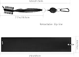 pzihao Golf Club Brush and Towel Kit with Carabiner Black Gray view 2