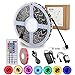 BEILAI RGB LED Strip Lights Kit, RGB LED Light Strip Waterproof SMD 5050 DC 12V Flexible Neon Tape 16.4 Ft (5M) 300leds with 44key Controller for Christmas Kitchen Party Indoor and Outdoor Decoration