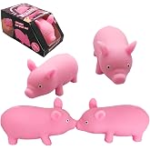 ZHEBAG 4 Pack Cute Pink Pig Stress Toy, Adorable Soft Pig Sensory Squeeze Toy, Stress Relief Fidget Toy, Squishy Pig Toy, Tactile Stress Toy