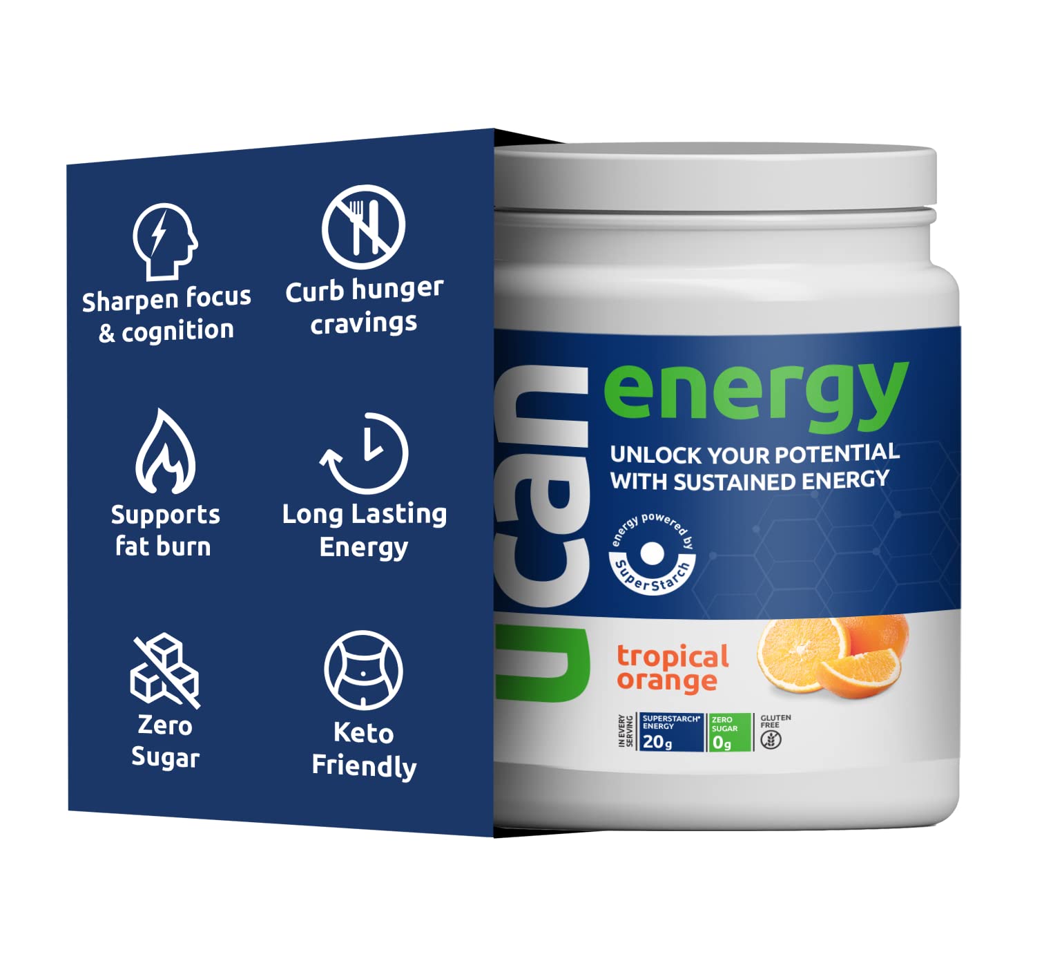 UCAN Orange, Cran Raz, & Lemon Keto Energy Powder - Sugar Free Pre Workout Powder for Men & Women Bundle - No Added Sugar, Soy-Free, Non-GMO, Vegan, Gluten-Free, & Keto-Friendly